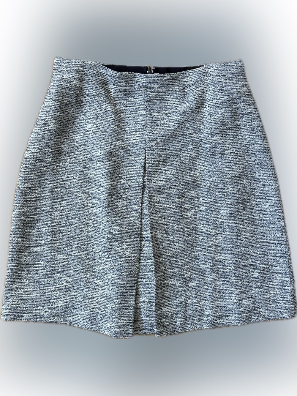 J. Crew Gray Tweed Pencil Skirt with Front Pleat